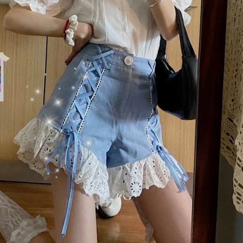 Cute shorts outlet with lace