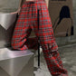 High Waist Red Plaid Hip Hop Pants