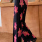 Loose Daisy Pattern Pleated Long Pants