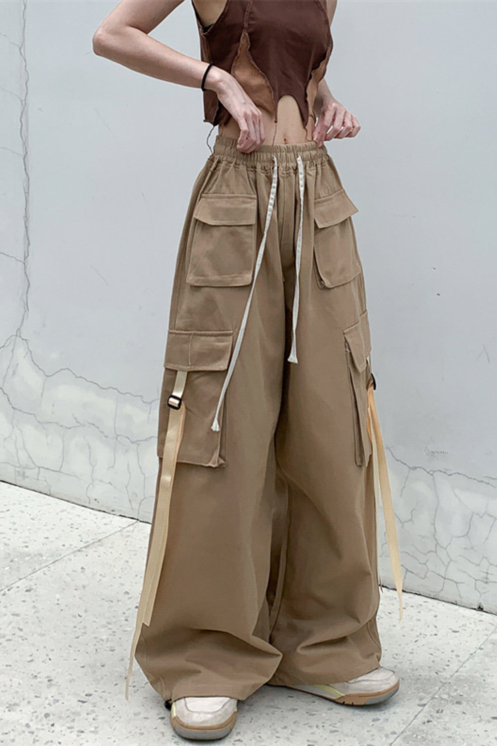 High Waist Wide Leg Cargo Pants