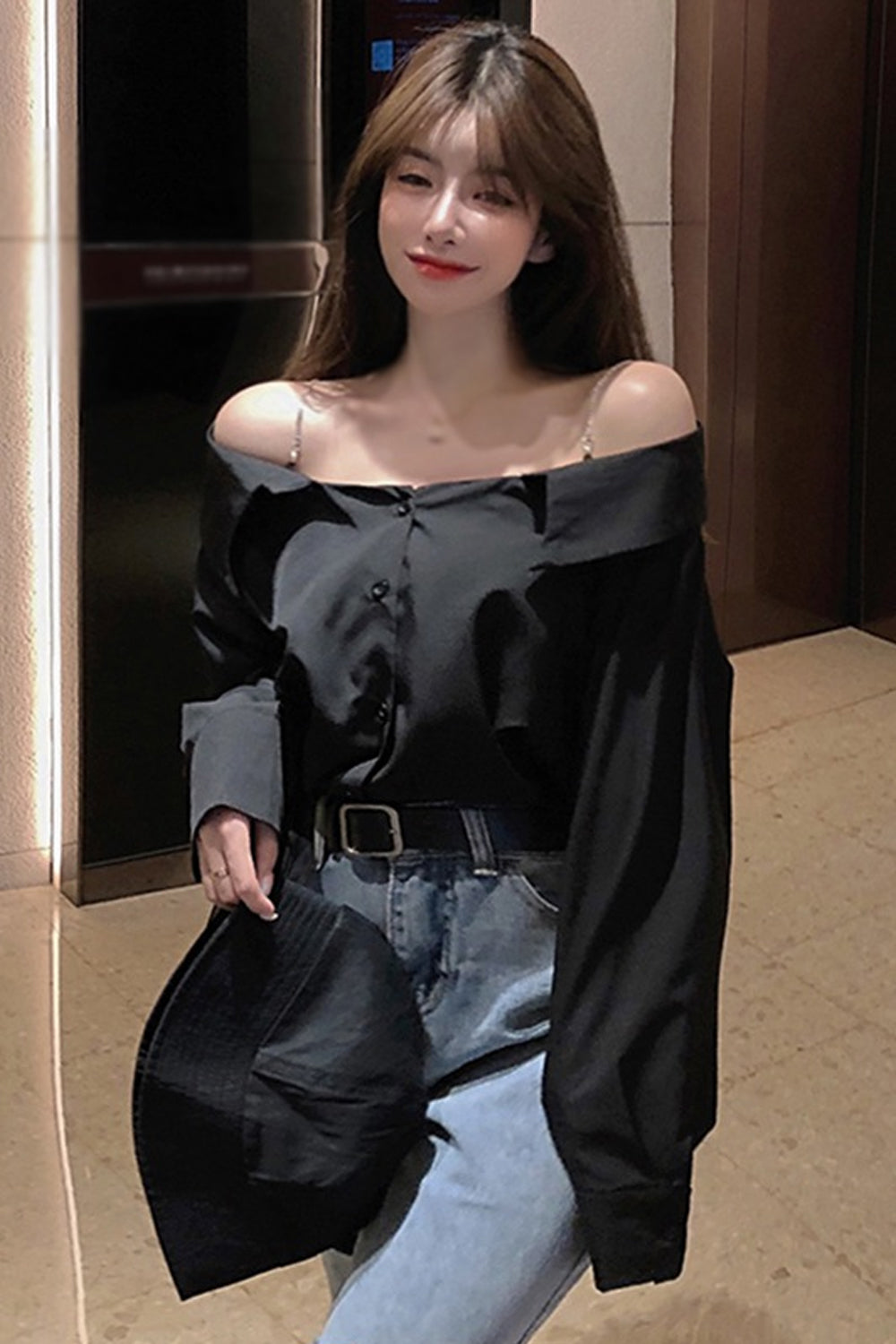 Long Sleeve Sexy Off Shoulder Blouse Shirt