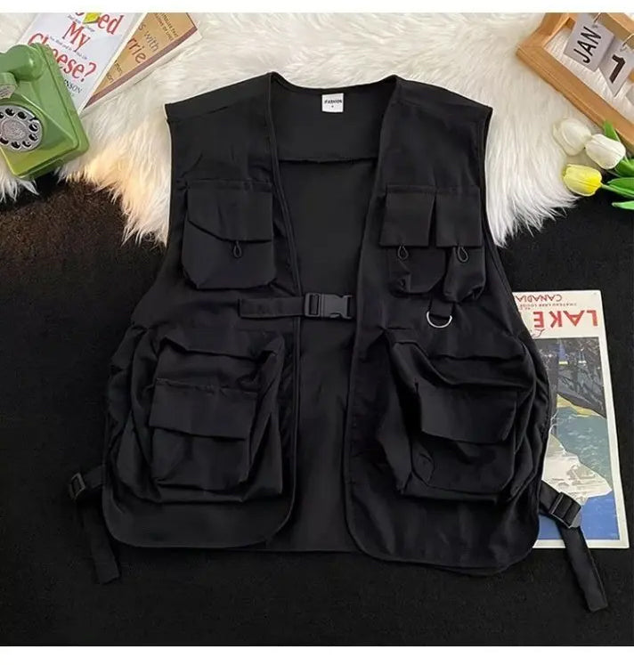 Cute Multi Pockets Vest Jacket