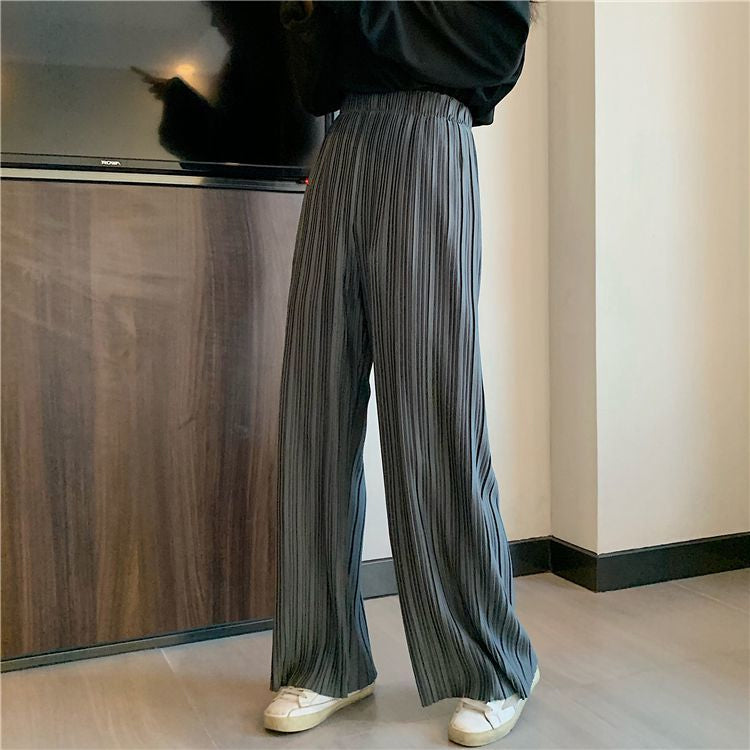 High Waist Loose Casual Pleated Long Pants