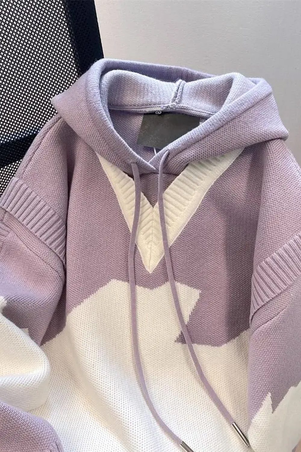 Loose Hooded Purple Sweater