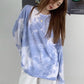 Long Sleeve Blue Tie Dye Color Shirts