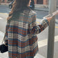 Vintage Mid Length Plaid Coat Jacket