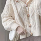 Loose Sweet Knitted Hooded Button Sweater