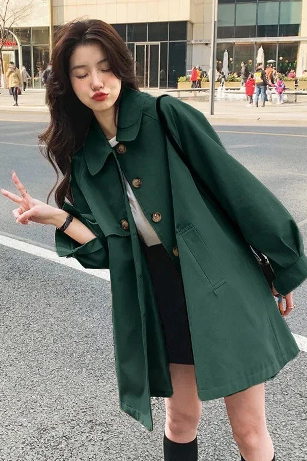 Long Sleeve Classic Trench Coat Jacket