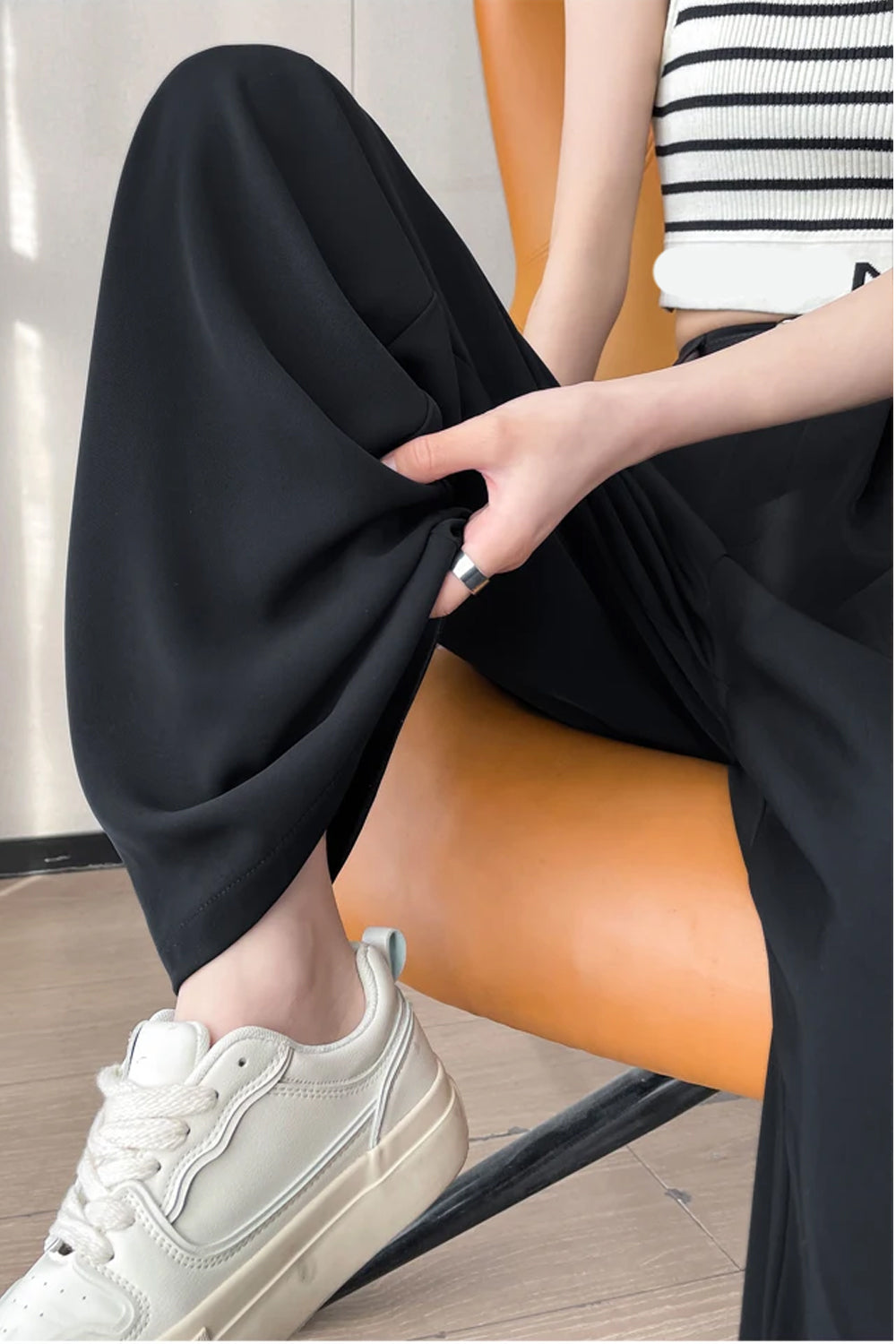 High Waist Loose Wide Leg Office Pants