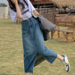 High Waist Front Slit Denim Long Skirts