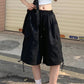 Elastic Waist Basic Cargo Pockets Shorts