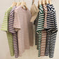 Short Sleeve Colors Striped Shirts