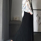 High Waist Solid Colors Long Pleated Skirts