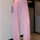 High Waist Loose Basic Colors Office Long Pants