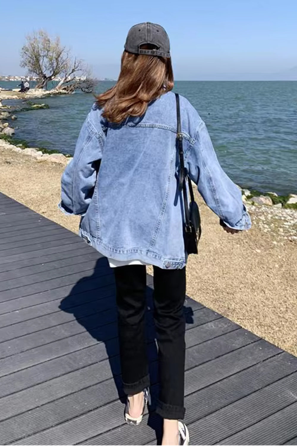 Loose Basic Blue Denim Jeans Jacket