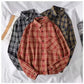 Long Sleeve Retro Plaid Colors Blouse Shirt