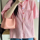 Short Sleeve Pink Plaid Cute Blouse Shirts