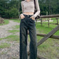 High Waist Dark Colors Casual Jeans Pants