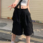 Elastic Waist Basic Cargo Pockets Shorts