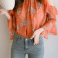 Sexy Ruffle Off Shoulder Flowers Pattern Blouse Shirts