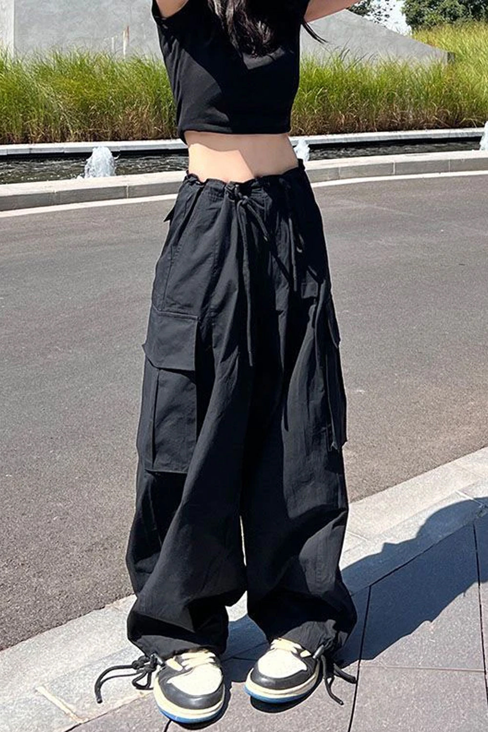 High Waist Loose Cargo Pockets Jogger Pants