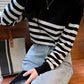 Long Sleeve Retro Striped Slim Sweater