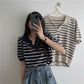 V-Neck Striped Casual Slim Shirts