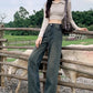 High Waist Dark Colors Casual Jeans Pants