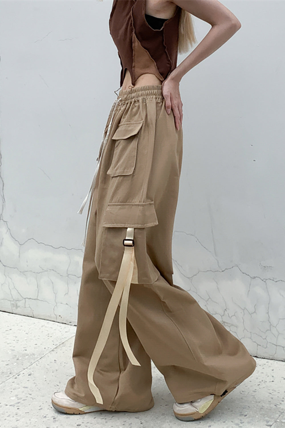 High Waist Wide Leg Cargo Pants