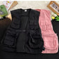 Cute Multi Pockets Vest Jacket