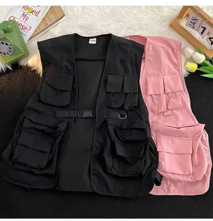 Cute Multi Pockets Vest Jacket