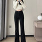 High Waist Warm Fleece Side Slim Flare Jeans Pants