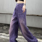 High Waist Retro Purple Long Jeans Pants