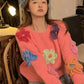 Casual 3D Flowers Knitted Sweater