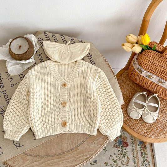 V-Neck Knitted Toddler Unisex Sweater