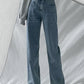 Cross Waist Wide Leg Long Jeans Pants