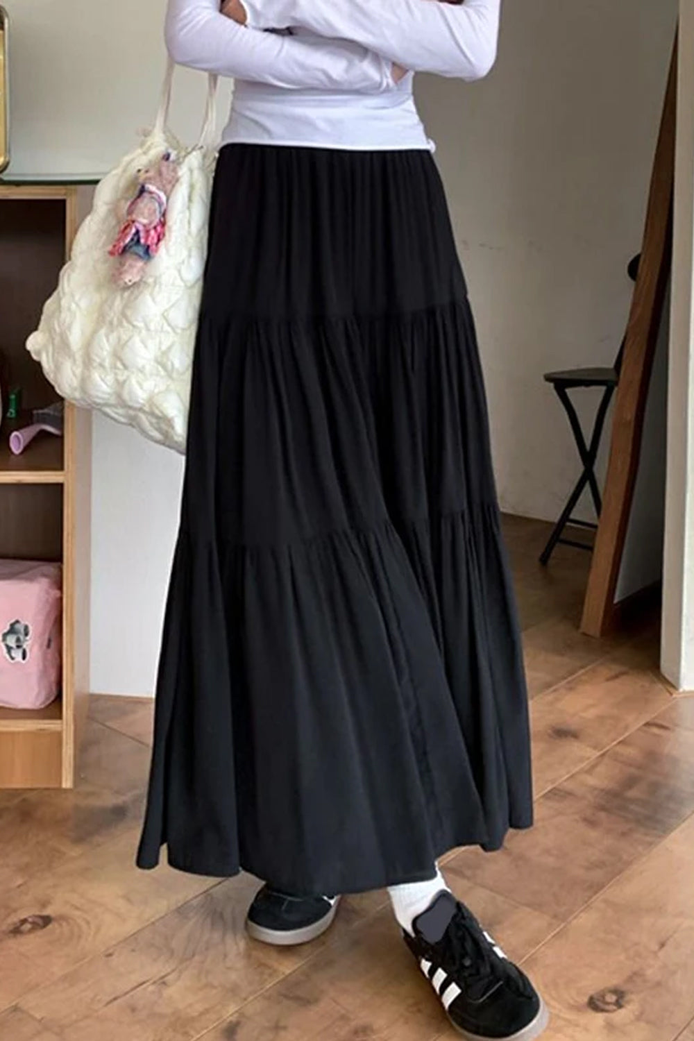 Casual A-Line Long Midi Skirts