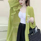 Long Chiffon Transparent Blouse Shirts