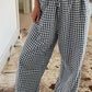 Elastic Waist Casual Plaid Pants