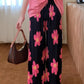 Loose Daisy Pattern Pleated Long Pants