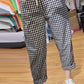 High Waist Casual Cotton Linen Plaid Pants