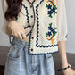 Flowers Embroidered Crochet Blouse Shirt