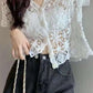 Sexy V-Neck Knitted Embroidered Lace Shirt