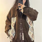 Retro Geometric Pattern Corduroy Jacket