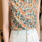 Sleeveless Floral Pattern Blouse Shirt