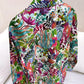 Long Sleeve Colorful Flowers Pattern Blouse Shirts