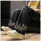 Flame Embroidered Hip Hop Men Jeans Pants