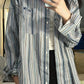 Long Sleeve Retro Striped Blouse Shirt