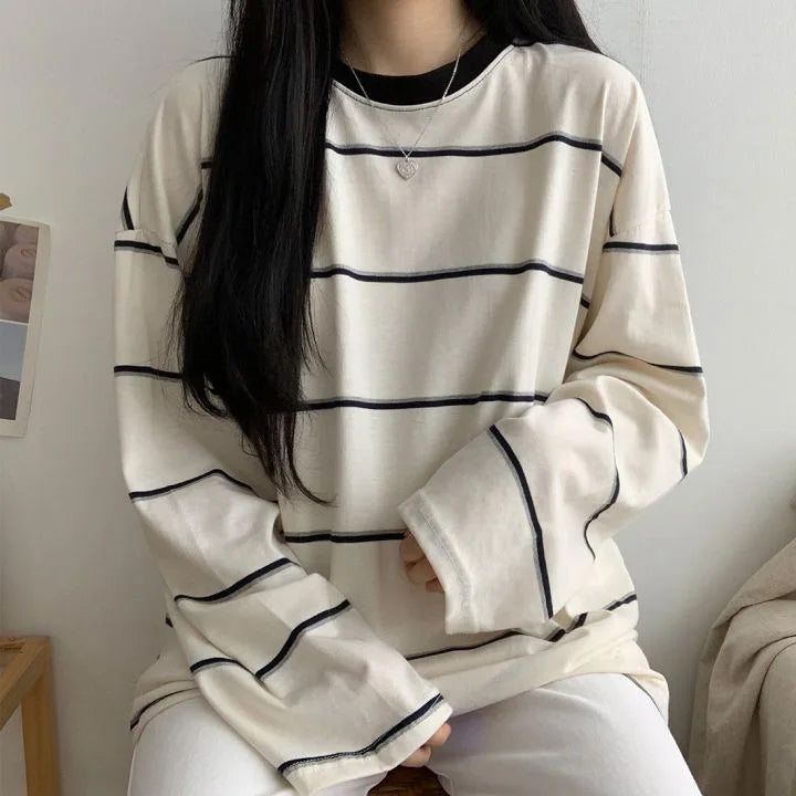 Long Sleeve Big Striped Casual Shirts