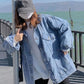 Loose Basic Blue Denim Jeans Jacket